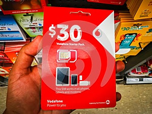 Vodafone sim card 30 dollar prepaid starter pack works in all phones, tablets and modems.